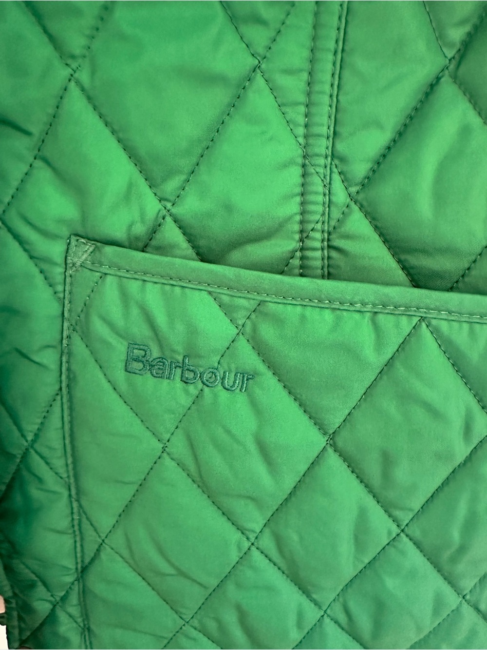 Barbour Green Quilted Sleeveless Vest Size 8 - Picture 3 of 7